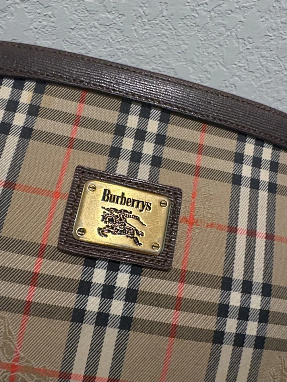 Burberrys Vintage Classic Plaid Clutch Bag Toiletry